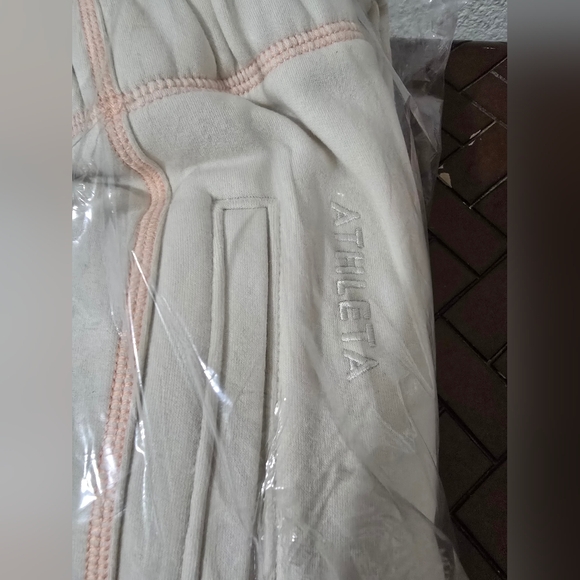Athleta Cream Track Pants - Picture 2 of 4